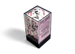 Gemini: 16mm d6 Black-White/pink Dice Block (12) CHX 26669